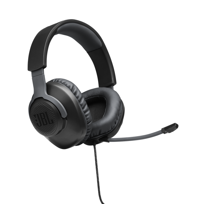 JBL Quantum 100 - Black - Wired over-ear gaming headset with flip-up mic - Detailshot 8 image number null